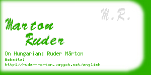 marton ruder business card